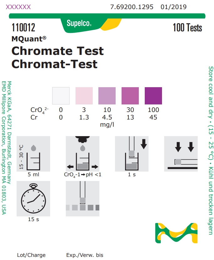 110012-Chro 크롬산염 측정키트 육가크롬검사 Merck