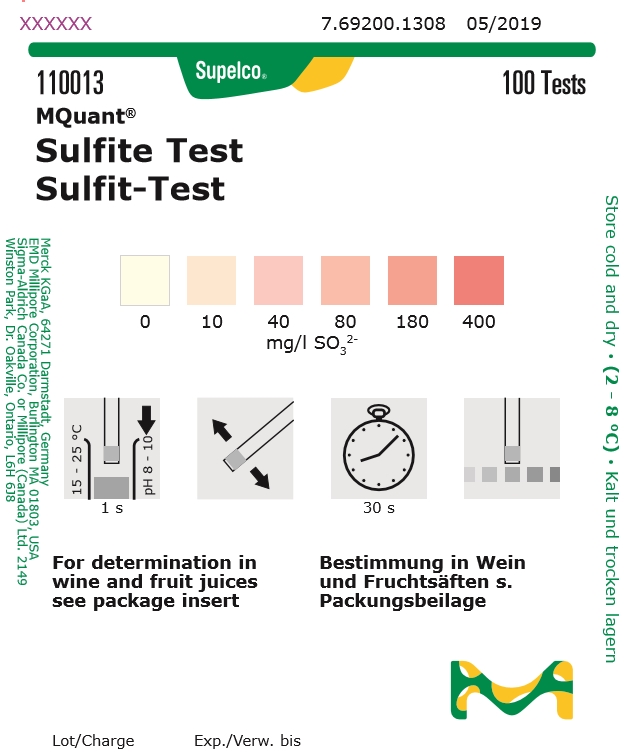 110013-SO3 아황산염 측정키트 Sulfite 아황산염검사 Merck