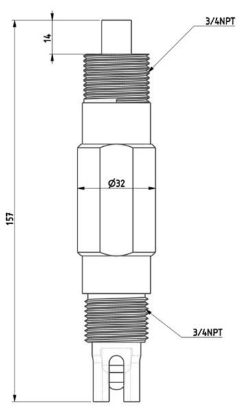 SpH10 pH전극 배관 및 탱크용 pH Electrode